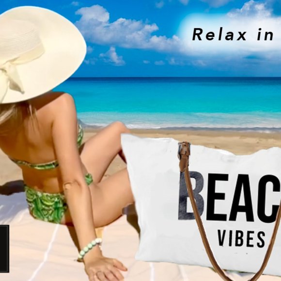 KEHO "Beach Vibes" Beach Bag (White) - Picture 10 of 12